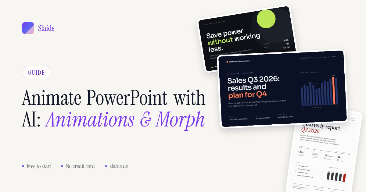 Animate PowerPoint with AI: Animations & Morph | Slaide