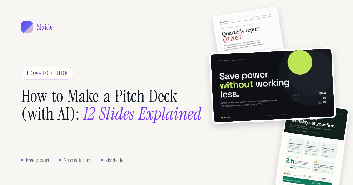 Slide Pitching Project How to Make a Pitch Deck (with AI): 12 Slides Explained
